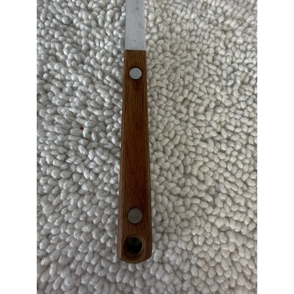 Vintage‎ Stainless Steel Carving Fork Wood Handle Japan